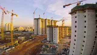 huge Crane Bando CITY! Sunset EXPLOSION