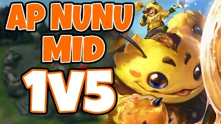 It turns out that AP NUNU MID can ACTUALLY 1v5 IN CHALLENGER ELO | Challenger Nunu Mid | 12.6
