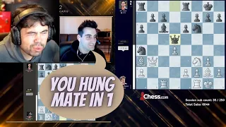 Hikaru Nakamura Hangs Mate in 1 While Commentating on Anish and Magnus' Game | Tata Steel Chess 2022
