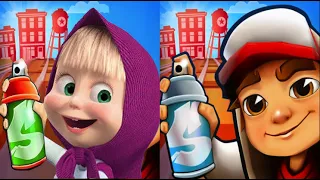 MASHA AND THE BEAR JUNGLE ADVENTURE🆚SUBWAY SURFERS CITY SUPER RUNNER YUTANI😱KID GAMEPLAY#326