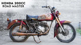 Destroyed Honda 200cc Road Master Motorcycle Restoration # 1
