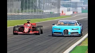 Bugatti Chiron vs Ferrari F1 2018 - Monza