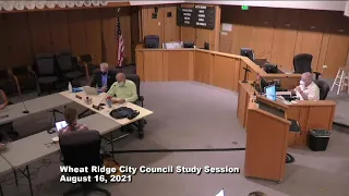 Wheat Ridge City Council Study Session 8-16-21