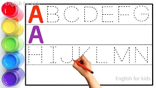 Alphabet, ABC song, ABCD, A to Z, Kids rhymes, collection for writing along dotted lines for toddler