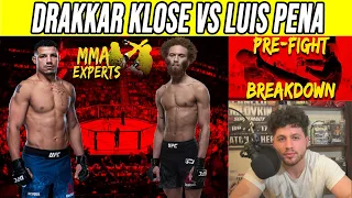 UFC Fight Night Drakkar Klose vs Luis Pena Prediction & Breakdown
