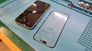 🔧iPhone 15 Pro Glass replacement - screen repair 4K video 📱😎@JerryMobilePL