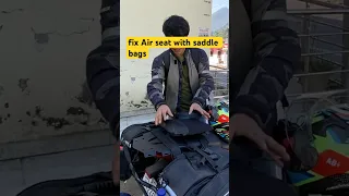 Fix pillion air seat with saddle bags on any bike #airseat #saddlebags #bikeseat #bikegear #ytshorts