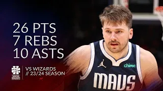 Luka Doncic 26 pts 7 rebs 10 asts vs Wizards 23/24 season