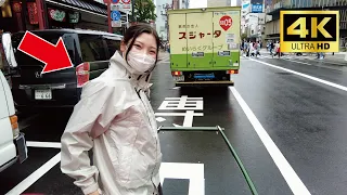 A cute Japanese girl Rie-chan guided me around Asakusa foods by rickshaw😊 Rickshaw in Asakusa, Tokyo