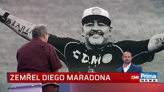 Speciální vysílání ke smrti fotbalové legendy Diega Maradony