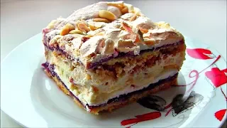 Торт  " Пани Валевская "  🍰  Вкусный песочный торт с безе и заварным кремом