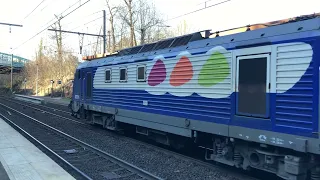 Départ d’une BB27300 et de VB2N à la Gare de Fontenay Le Fleury