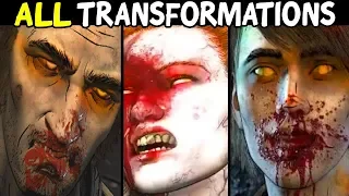 All Transformations - into Walkers Zombies - The walking dead the final season episode 4 All Deaths