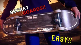 Tony Hawks Pro Skater 1 + 2 Remake | How To Get All Secret Premier Boards (Easy!!) 2024 (glitch)