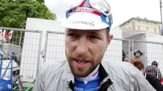 Ryder Hesjedal reacts to his effort in stage 14 of the 2014 Giro