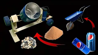 طريقة صنع خلاطة اسمنت🏗🏗 من علب الكانز الفارغة..How to make a cement mixer🏗🏗 from empty cans