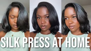 HOW TO SILK PRESS ON NATURAL HAIR AT HOME | TYPE 4 HAIR