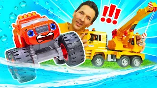 Blaze et les Monster Machines se noient! 😨 Qui va les sauver?| jeux avec voitures pour enfants