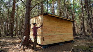 Building Tiny home in the forest, Shelter in the woods