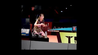 Hina Hayata receiving serve and spin