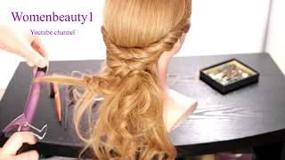 Easy prom hairstyle for long hair.  Romantic bridal hair tutorial