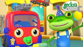 Baby Truck Birthday Bash! | Gecko's Garage Stories and Adventures for Kids | Moonbug Kids