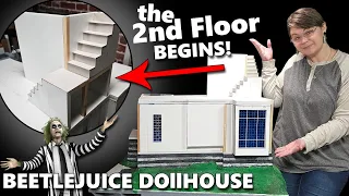 Fighting with Foamboard and Starting the 2nd Floor!🖤🤍The Beetlejuice Dollhouse