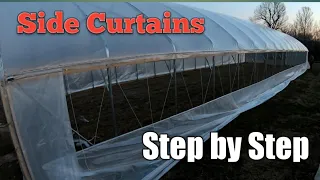 Setting Up Curtains On High Tunnel/Greenhouse!