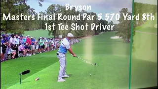 Bryson the Bomber | Masters Final Round Par 5 570 Yard 8th | Play By Play