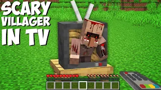 Never TURN ON THAT OLD TV WITH A SCARY DEAD VILLAGER INSIDE in Minecraft ! SCARY VILLAGER !