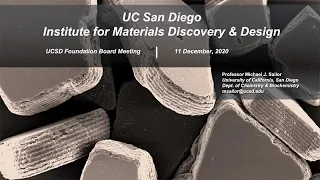 UC San Diego Materials Institute for Materials Discovery and Design