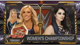 WWE Raw 6/20/16 Paige vs. Charlotte - WWE Women's Championship Match: WWE Raw, June 20, 2016