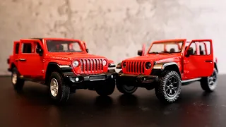 Unboxing 1:32 Jeep Wrangler Sport JL Miniature Diecast Model Car Review Gladiator Compare