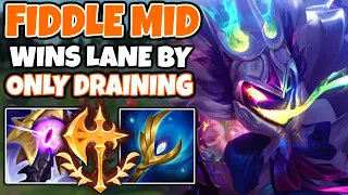 FIDDLESTICKS MID is a LANE BULLY because you OUTHEAL MOST TRADES | League of Legends