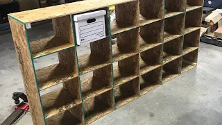 $36 Cheap inexpensive 4x8 DIY cube storage shelves