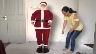 60" Red Music Move Realistic Collect Santa Claus Doll Xmas Decor SAD60001