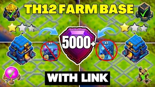 Th12 Top 20 Best Farming Bases With Links || Th12 Farming And Pushing Bases With Copy Link || 2024