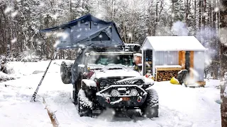 OFF GRID LIVING IN WINTER AND CAMPING IN SNOW