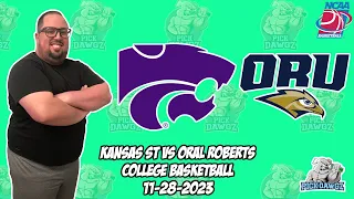 Kansas State vs Oral Roberts 11/28/23 Free College Basketball Picks and Predictions  | NCAAB Pick