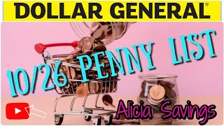 10/26 PENNY LIST | DOLLAR GENERAL PENNY SHOPPING LIST