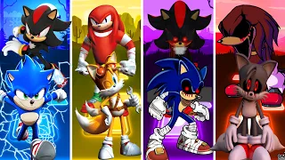 Sonic + Shadow VS Knuckles + Tails VS Sonic EXE + Shadow EXE VS Tails EXE + Knuckles EXE |Tiles Hop