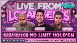 HIGH STAKES $25/50/100 w/ Mariano, Andy, Nik Airball, Henry & Will - Commentary by DGAF