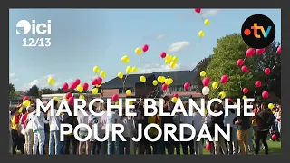 Marche blanche en hommage à Jordan, 30 ans, frappé par la foudre à Courrières jeudi 23 mai 2024.