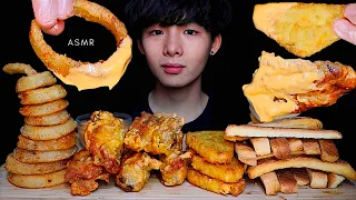 ASMR CHEESY HASH BROWN, ONION RING, FRIED CHICKEN, BREAD STICK 해시 브라운 양파 링 닭 튀김 薯餅 洋蔥圈 炸雞| MAR ASMR