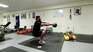 Heavy Kettlebell Swing Squats One Arm 48kg Demo:  Building Speed and Power with Kettlebells