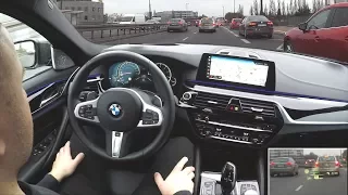 BMW 5 & 6 GT in a traffic jam. Active Cruise Control, Steering & Lane Control Assistant ::1001cars