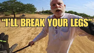 Angry Man With Stick Tries To Attack Dirt Bikers (Hindi Audio)