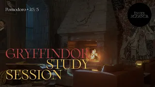 Study at the Gryffindor Common Room ❤️🗝️💛 Pomodoro 25/5 🔔  2 hrs