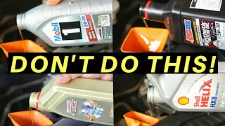 WHY YOU SHOULD NOT MIX THE BEST SYNTHETIC ENGINE OILS MOBIL 1 AMSOIL CASTROL SHELL ENGINE DAMAGE?