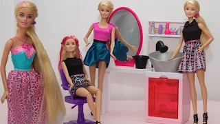 Салон красоты Барби Делаем прически кукле beauty salon barbie